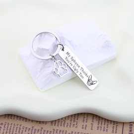 MYSOMY Sphynx Cat Keychain Hairless Cat Lover Gift My Sphynx Thinks You're Ugly Too Sphynx Cat Jewelry (Sphynx Cat ky)