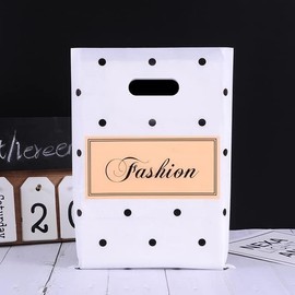 Bolsa Boutique Regalo Elegante Diseño Ropa Comercio Polipapel Decorada 100 pzs (Lunares, 30x40 cm)