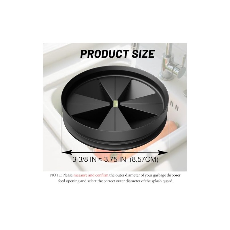 3 3/8" Garbage Disposal Splash Guard QCB-AM for Insinkerator Evolution