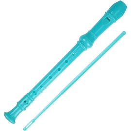 8 Hole Soprano Recorder for Children - Plastic Flute for Beginners With Cleaning Stick and Instruction Manual (Green)