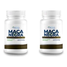 Maca Negra 500mg - Pack 2 Frascos 100 Cápsulas C/u Sin Sabor