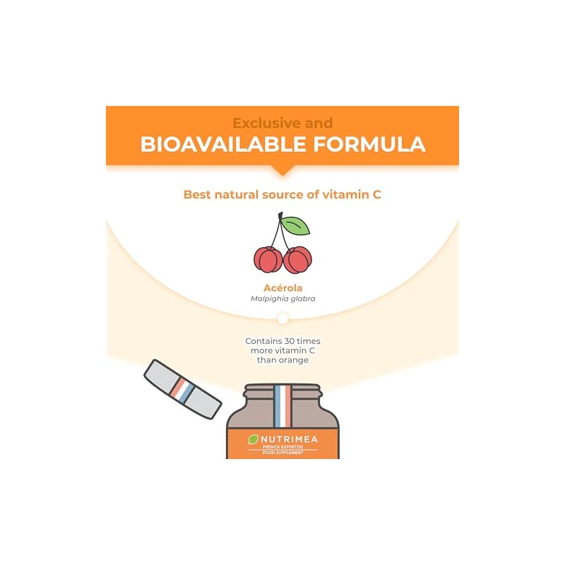Nutrimea Organic Acerola 1000mg - Vitamin C Supplement – 30