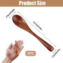 Small Wooden Spoon, Honey Spoon, Teaspoon, Sugar Spoon, Tablespoon, Durable Wooden Spoon for Kitchen, 12-13 cm