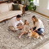 8x10 Area Rug Living Room, Vintage Washable Carpet Brown