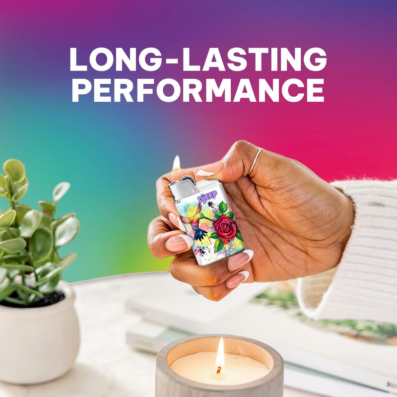 DJEEP Pocket Lighters, Tattoo Collection Textured Metallic, Unique Lighters, 4