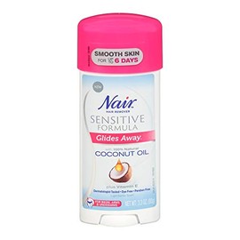 Nair Se desliza sensible con aceite de coco y vitamina E (paquete de 4)
