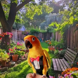 Magnoloran Bird Diapers Bird Harness Tuxedo Flight Suits with 80in Flying Leash Parrot Nappy with Waterproof Inner Layer Urine Wet Suite for Cockatiel Conure Parakeet Macaw Budgie-Black,XL