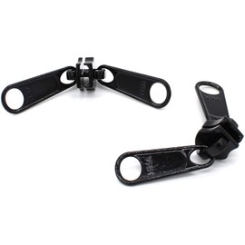 Zipper Repair Kit - #10 Black YKK Zipper Rescue Automotive Slider - #10 Coil Long Pull with 2 Heads - 2 Sliders Per Pack - Color Black - Made in The United States