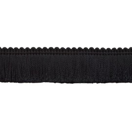 DÉCOPRO Black 1.25" Brush Fringe Trim Midnight's Embrace [By The Yard]