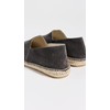 Manebi Men's Suede Square Toe Espadrilles, Suede Carbon Grey, 10