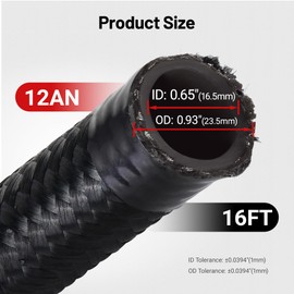 EVIL ENERGY 12AN Fuel Line Kit, 12AN Hose Kit 16FT Nylon Braided Fuel Line Hose Fitting Kit CPE Fuel Hose