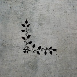 Decal Stickers of Corner Leaf Vine Flourish Silhouette (Black) (Set of 2) Luxury Weatherproof Vinyl Decal Stickers for Laptop Desktop Smartphone Car Dirt Bike Wall Room Mason - ANDstic709803BL