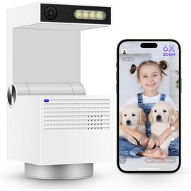Psync Genie S | Security Cameras for Home 2K 5MP PTZ Camera for Dog/Cat/Pets/Baby Indoor WiFi 2-Way Audio Smart Camera Alexa Google Assistant SD Card - Storage: 32G