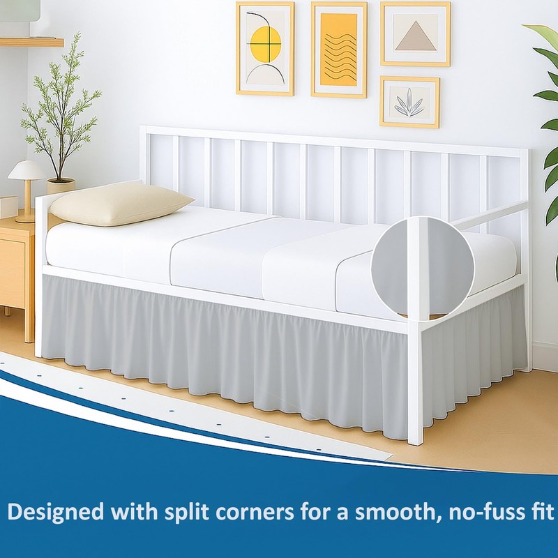 Ruffled Daybed Twin Size, 16 Inch Drop Ruffled Bed Skirt
