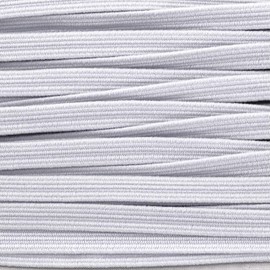 Trimming Shop 5 mm wide, 5 metres long, white elastic band for sewing and crafts, round elastic band for clothing, stretchy cord for skirts and waistband