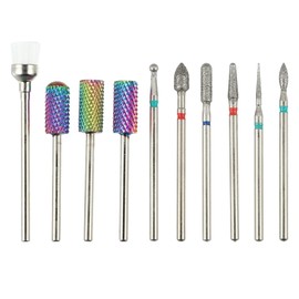 VOCOSTE Nail Drill Bit Set Drill Bit Set for Gel Nail Cuticle Remover Drill Bit Household Nail Care Supplies 10pcs