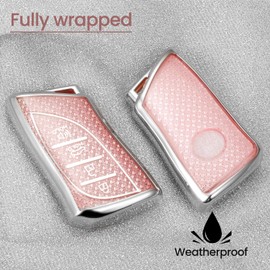 CTRINEWS for Lexus Key Fob Cover with Fashionable Zirconia Wristlet KeyChain, Enchanting Diamond Patterns Soft Case for Lexus ES LC LS (2018-2022), (2022) (4 buttons) Fob Shell (Pink, B)
