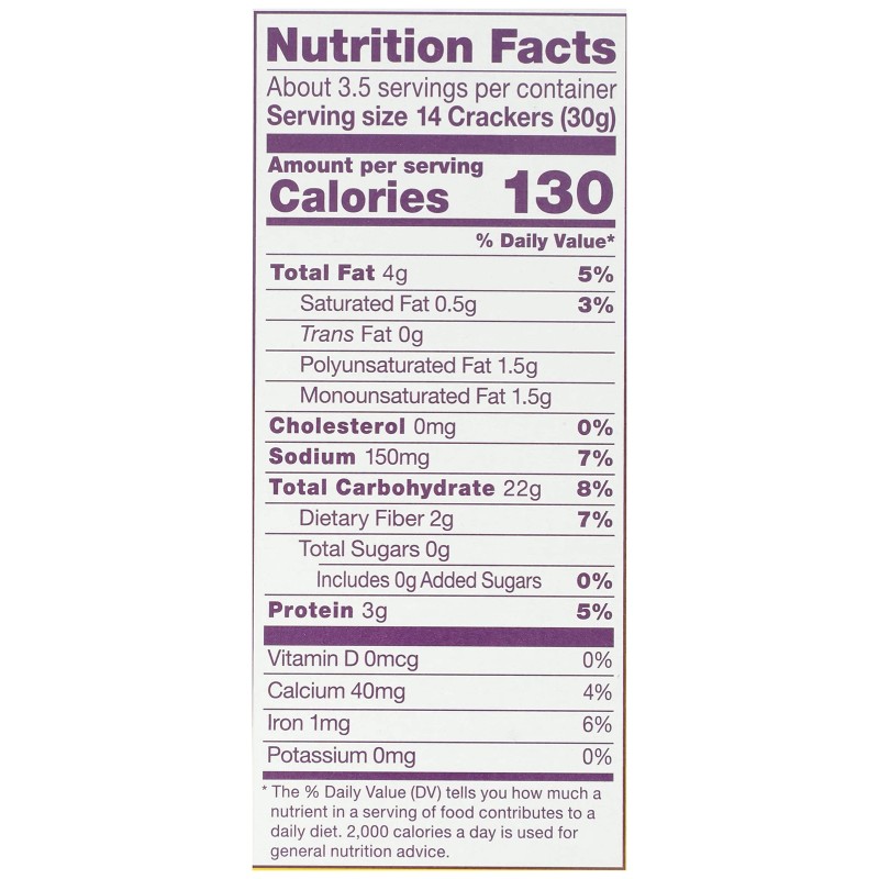 Crunchmaster CRACKER No Hydrogenated Fats No High Fructose Corn Syrup