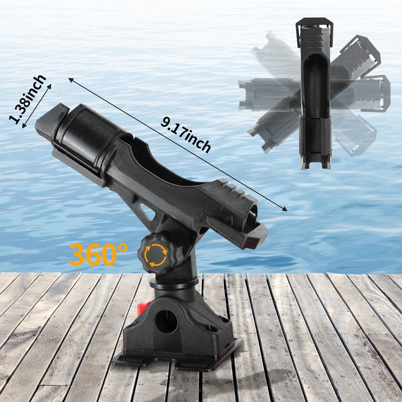 Xproutdoor Fishing Boat Rods Holder with Mount Bracket - 360