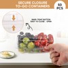 zandfelo 40 Pack 7.2x4.7x3 Inch Clear Hinged Food Containers with