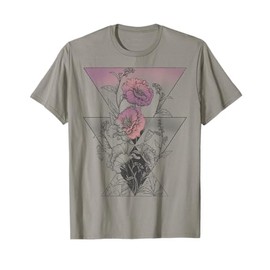 Geometric Flowers And Triangles Color Fade T-Shirt