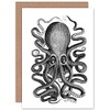 Wee Blue Coo Octopus Vintage Illustration Greeting Card With Envelope