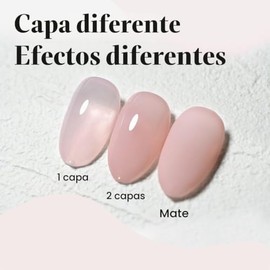 CANNI- Esmalte de uñas en gel rosa nude, 1 pieza de esmalte de uñas en gel rosa transparente translúcido color lechoso