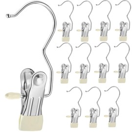 Clothespins Laundry Pinch Laundry Pinch Laundry Pinch Strong Stainless Steel Anti-Slip Trace No Trace Multi-function with Connection Buckle for Room Drying/Clothes Drying/Outdoor Drying, Laundry