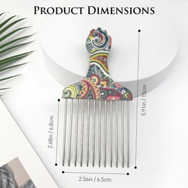 Stainless Steel Professional Hair Styling Pick Comb, Ideal for Afro and Curly Hair, Unisex Design