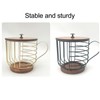 Coffee Pod Holder Iron Large Capacity Space Saving Wooden Base
