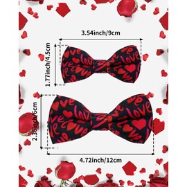 PET SHOW 10 Pack Valentines Big Dog Bow Ties for Large Medium Dogs Sliding Collar Attachments Heart Bowties Cute Red Bowknots Party Holiday Pet Grooming Accessories(Large)