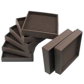 Marvexi 3 Inch Non Skid Furniture Grippers Square Brown Rubber Floor Protectors, 3"x3" Non_Slip Furniture Pads for Wood Floor Bed Couch Stoppers(8Pcs)