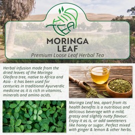 Moringa Loose Leaf Herbal Tea – Dried Leaves of Moringa Oleifera Tree (175g)