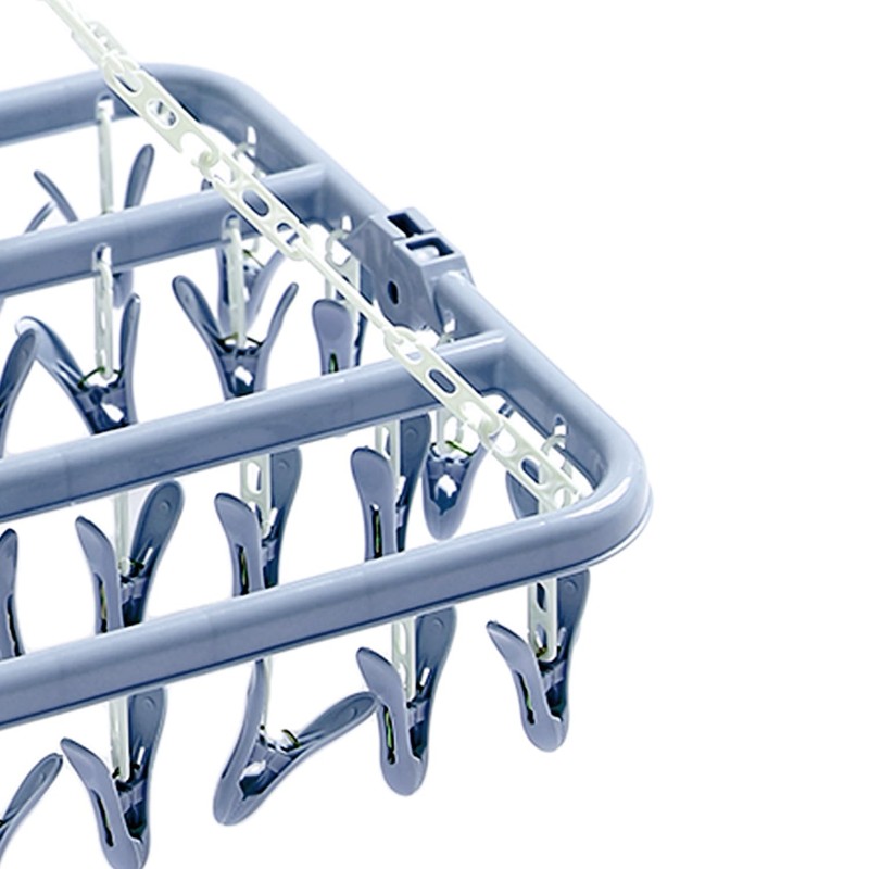 Ldirect 32 Clip Folding Clothes Hanger Multifunctional Windproof Hanger Socks