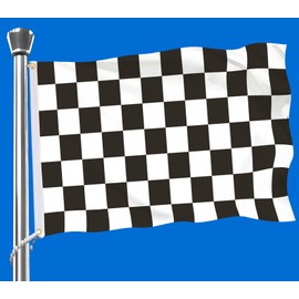 Checkered Flag,Big 3x5 FT Black and White Racing Flag,36x60 Inch Large Digitial Double-Printed Durable 75D Thick Polyester Decorations with 2 Brass Grommet