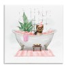 Stupell Industries Chic Yorkie Dog in Pink Bubble Bath, Designed