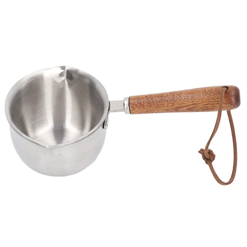 Butter Warmer Stainless Steel Wooden Handle 3 Layers Multi Purpose