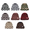 CLAPE Multi-Color Unisex Knitted Hat Plaid Ski Cap Cuff Beanie