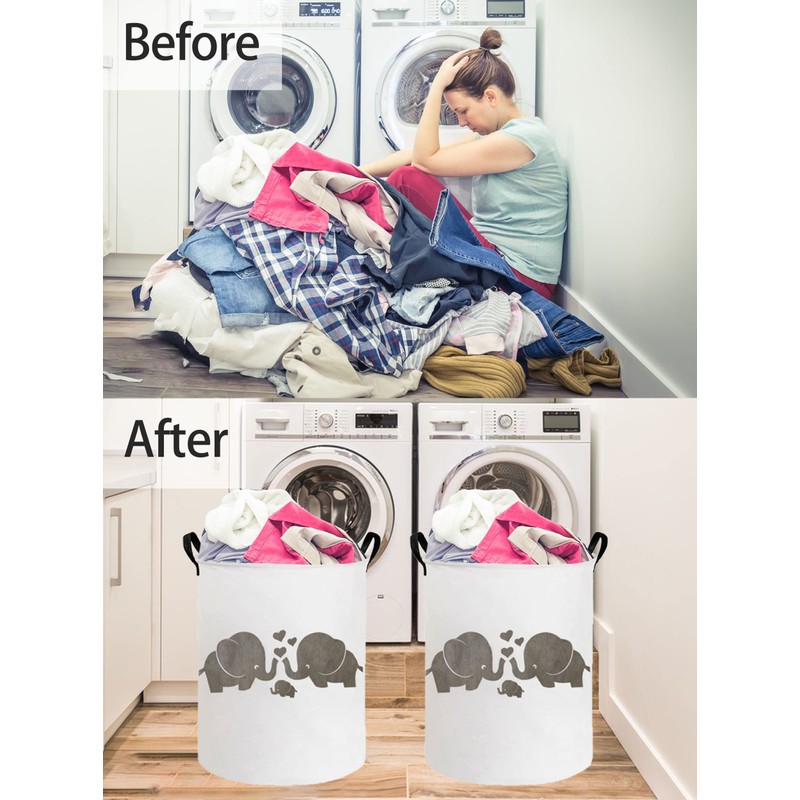ESSME Baby Laundry Basket,Elephant Hamper，Baby Hamper For Nursery for Kids,