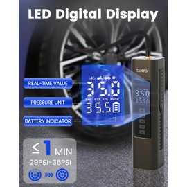 Tire Inflator Portable Air Compressor, Air Pump for Car Tires with 150PSI Tire Pressure Gauge and Emergency Light, 12V Tire Inflator for Car, Bike, Motorcycle, Ball, and More