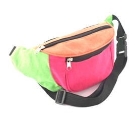 Bumbag Waist Fanny Pack Running Belt, Men Women Unisex Bum Bag Adjustable Belt for Outdoors Workout Hiking Gifts for Men Women Festivals Holiday Wear (Multi Neon Canvas)