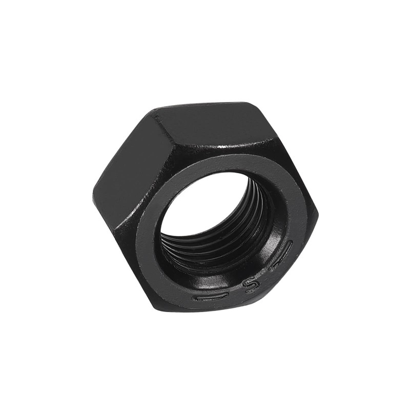 sourcing map 7/16-20 Hex Nuts, Carbon Steel Grade 8.8 Black