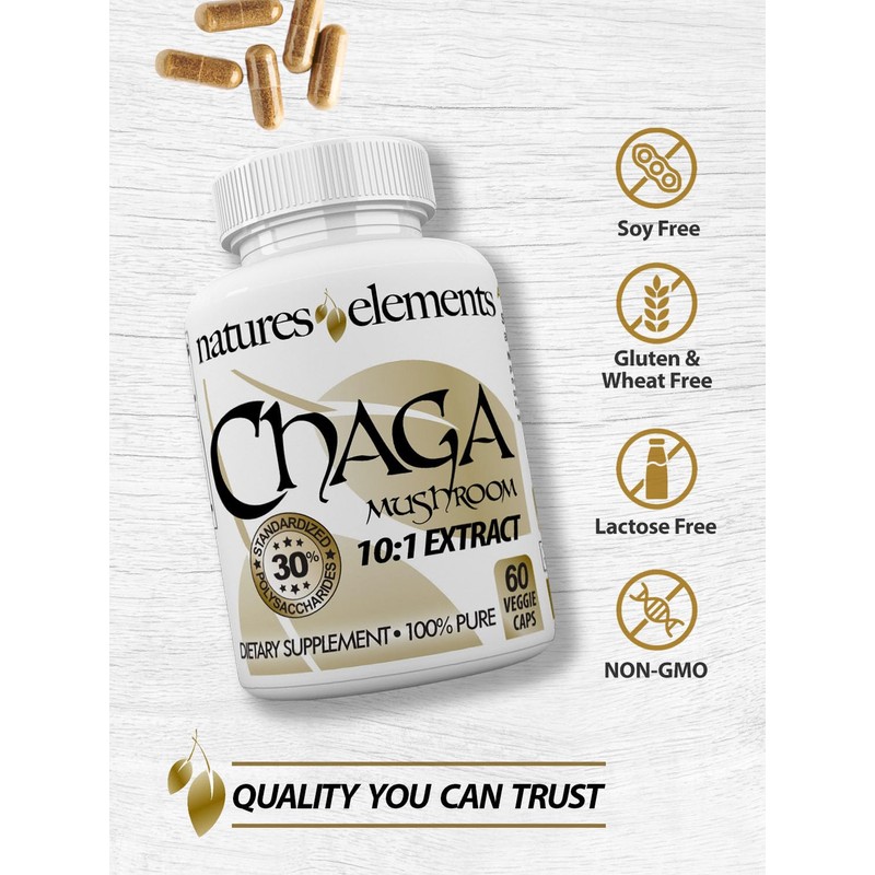 Natures Elements Chaga Mushroom – Pack of 3 – 10:1