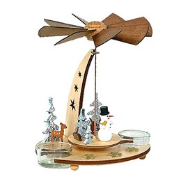 DREGENO 085-466 Pyramid - Snowman in Forest - 7"" H x 6.5"" W x 6"" D