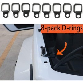 Pack of 8 D Construction Ring Lashing Eyelets, Heavy Duty Lashing Eyelets for Trailers, D-Ring Lashing Eyelets with Load 200 kg, Stainless Steel Trailer Accessories for Load Securing Trucks, Boats,