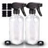 Wedama Glass Spray Bottle, 2 Pack Clear 16oz Glass Spray