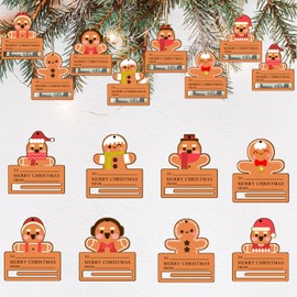 8Pcs Christmas Money Holders for Cash, Wooden Christmas Money Holder Ornaments, Funny Christmas Cards Money Holder Gift, Christmas Tree Hanging Accessories (Gingerbread Man)