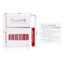 Evpct Cmaadu 6pcs Matte Liquid Lipstick Lipgloss Lip Gloss S