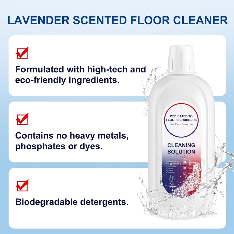 Floor Cleaner 1000ml Lavender Scent Compatible with Tineco Cleaning Solution,
