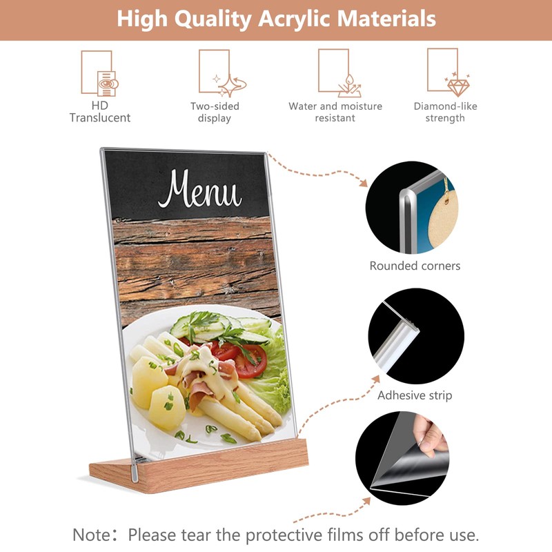 maswater 8.5 x 11 Acrylic Sign Holder, 2 Pack Clear